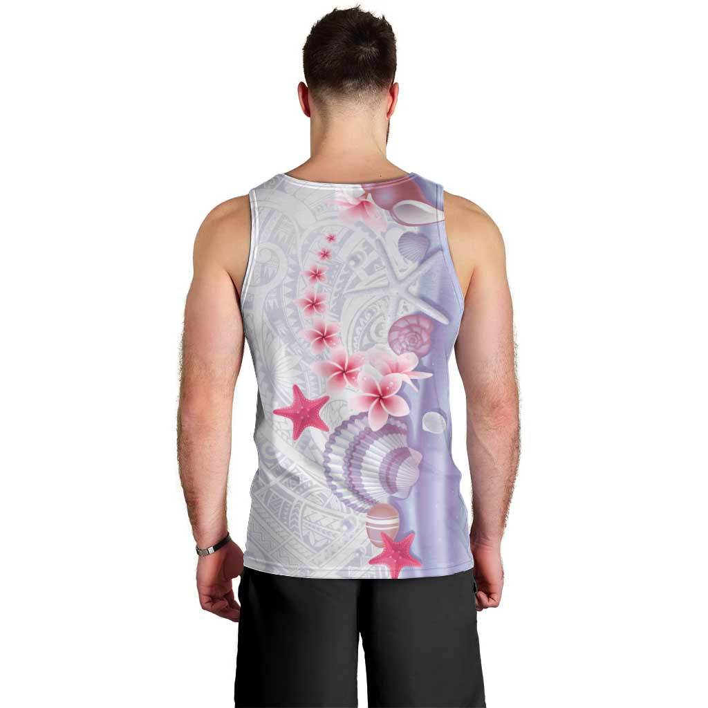 Purple Plumeria Sea Shell Men Tank Top Starfish Polynesian Pattern LT01 - Polynesian Pride