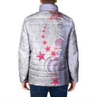 Purple Plumeria Sea Shell Padded Jacket Starfish Polynesian Pattern LT01 - Polynesian Pride