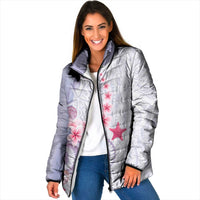 Purple Plumeria Sea Shell Padded Jacket Starfish Polynesian Pattern LT01 Women Purple - Polynesian Pride