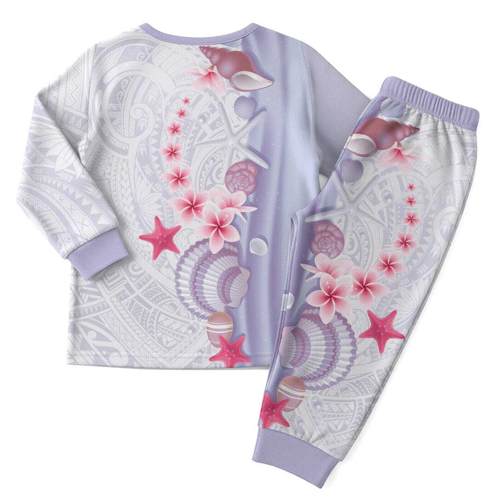 Purple Plumeria Sea Shell Christmas Pajama Set Starfish Polynesian Pattern LT01 - Polynesian Pride