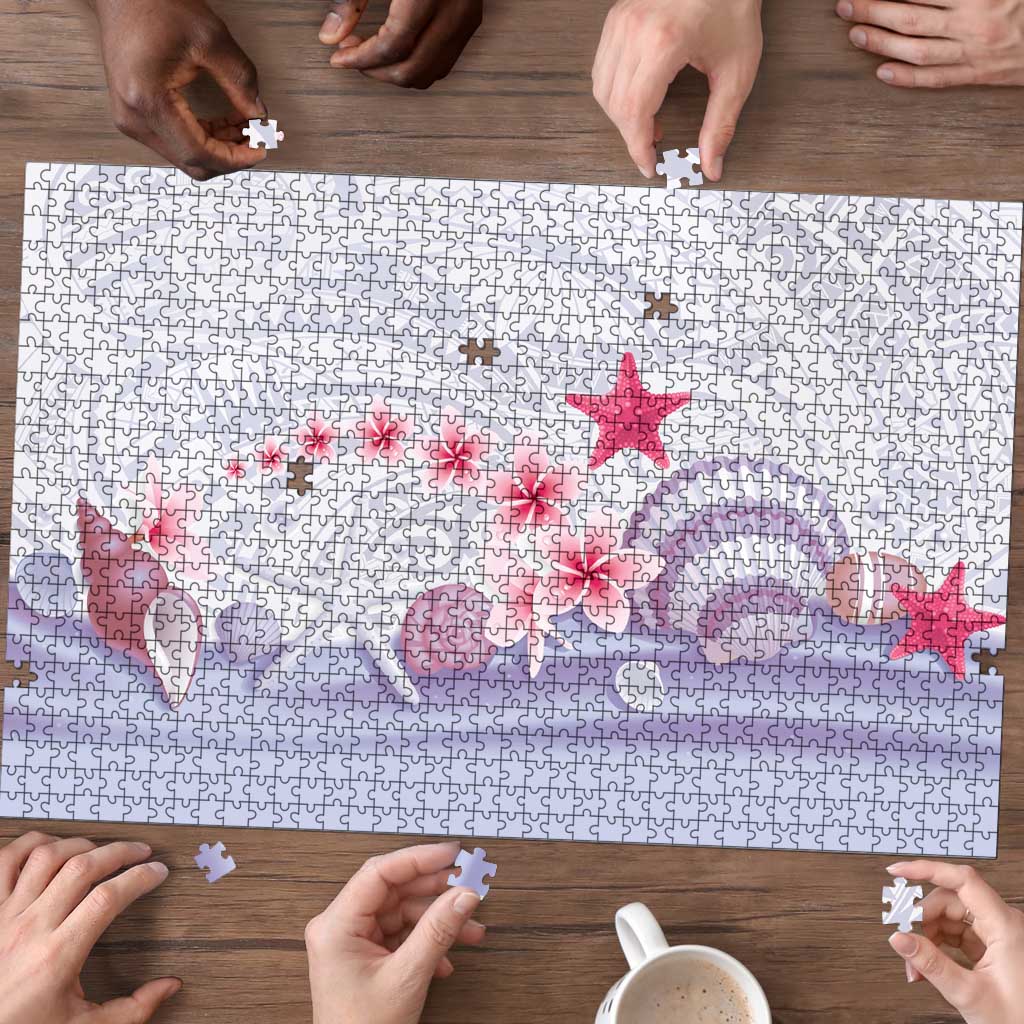 Purple Plumeria Sea Shell Puzzle Starfish Polynesian Pattern LT01 - Polynesian Pride