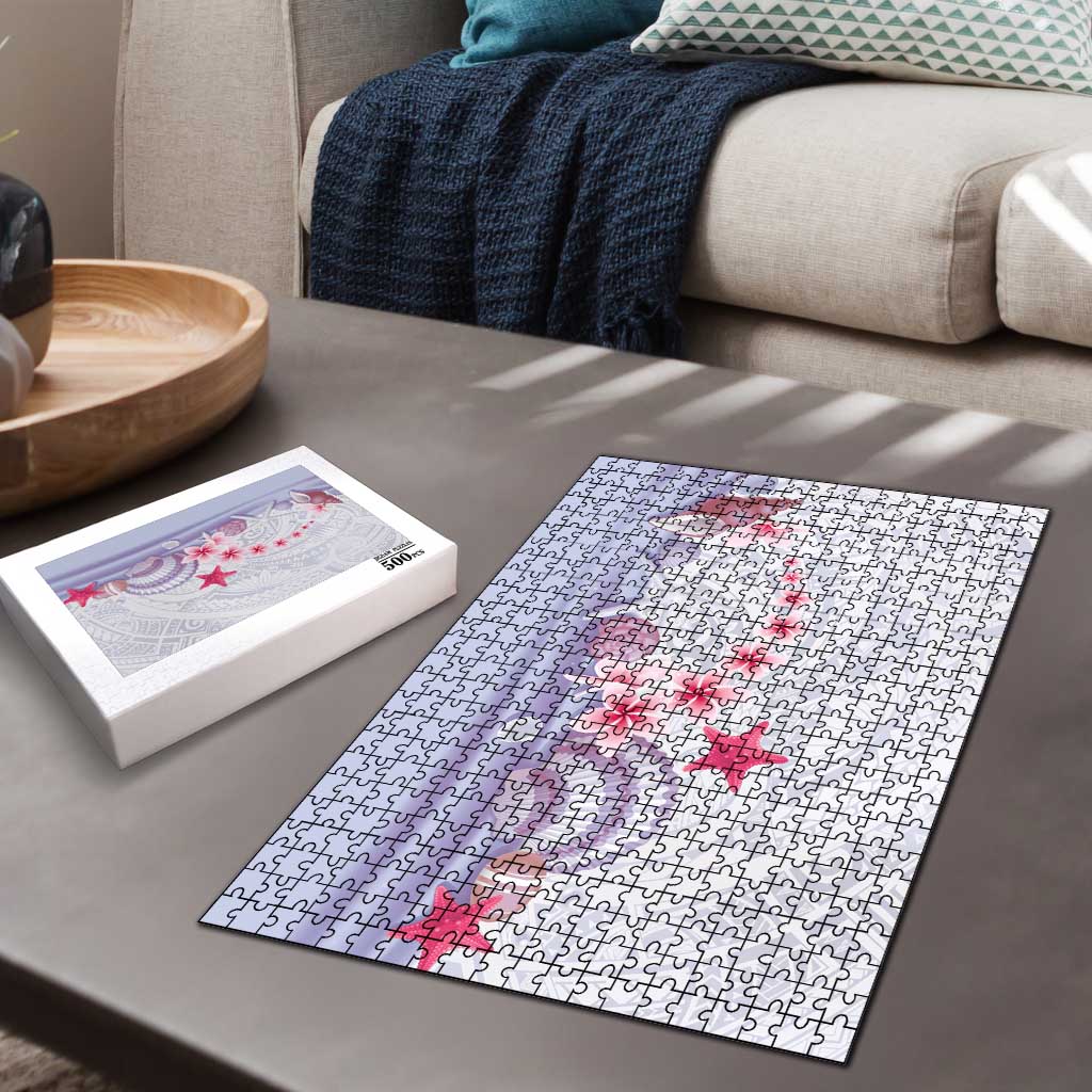 Purple Plumeria Sea Shell Puzzle Starfish Polynesian Pattern LT01 - Polynesian Pride
