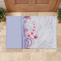 Purple Plumeria Sea Shell Rubber Doormat Starfish Polynesian Pattern LT01 Purple - Polynesian Pride