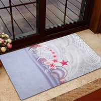 Purple Plumeria Sea Shell Rubber Doormat Starfish Polynesian Pattern LT01 - Polynesian Pride