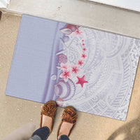 Purple Plumeria Sea Shell Rubber Doormat Starfish Polynesian Pattern LT01 - Polynesian Pride