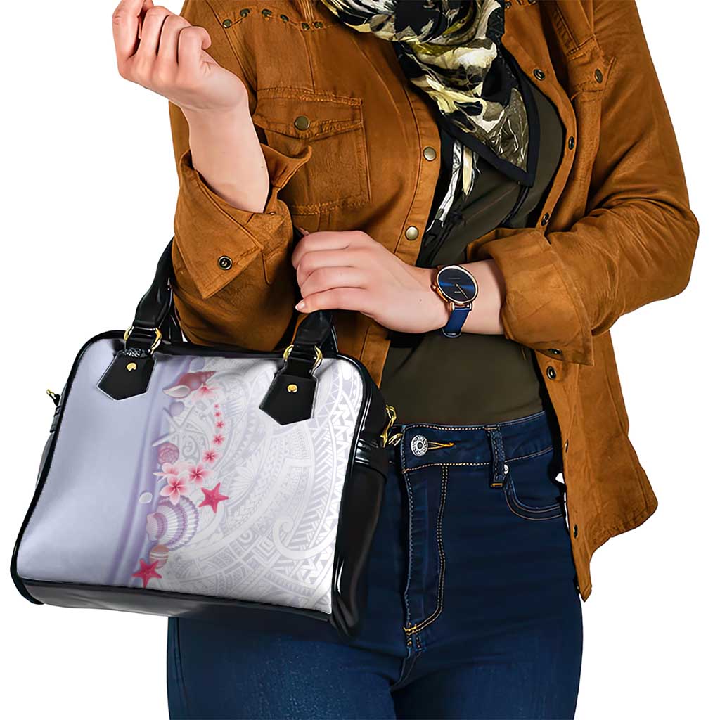 Purple Plumeria Sea Shell Shoulder Handbag Starfish Polynesian Pattern LT01 - Polynesian Pride