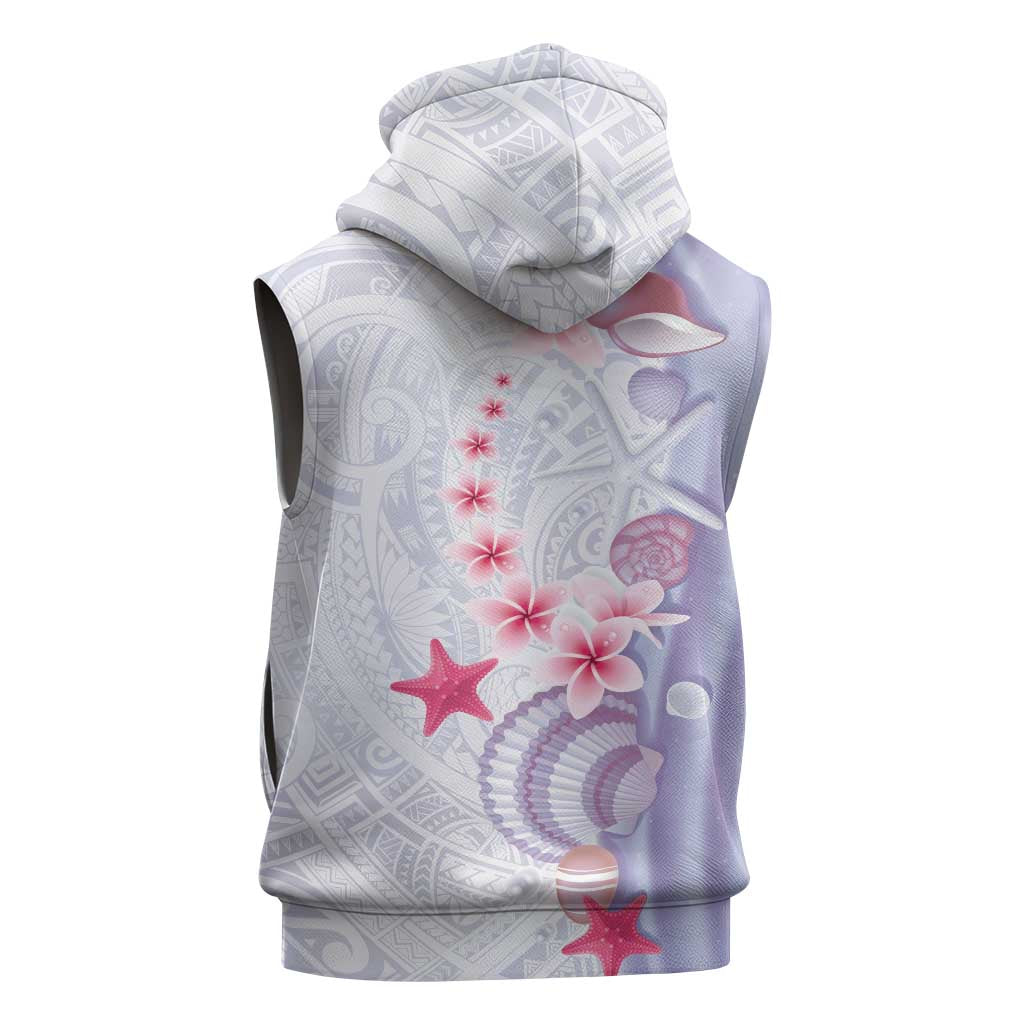 Purple Plumeria Sea Shell Sleeveless Hoodie Starfish Polynesian Pattern LT01 - Polynesian Pride