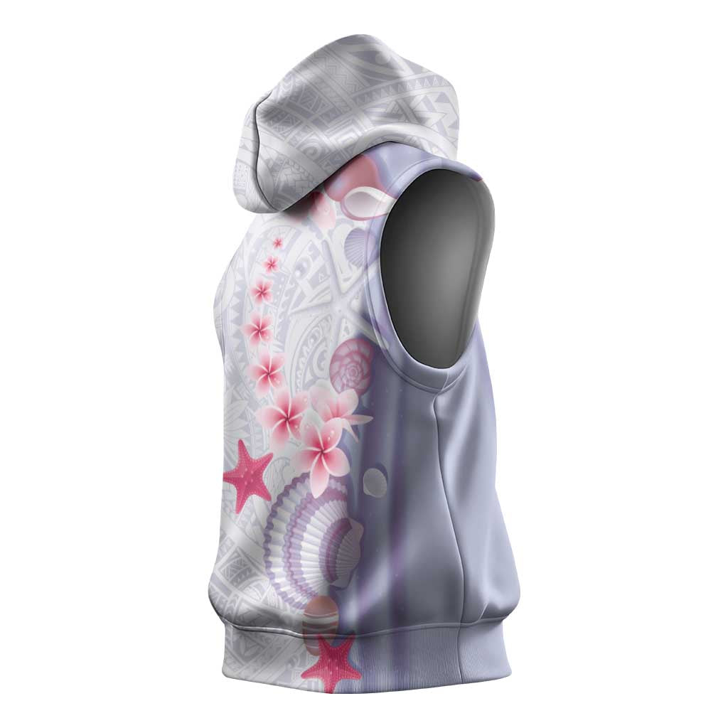Purple Plumeria Sea Shell Sleeveless Hoodie Starfish Polynesian Pattern LT01 - Polynesian Pride