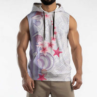 Purple Plumeria Sea Shell Sleeveless Hoodie Starfish Polynesian Pattern LT01 - Polynesian Pride