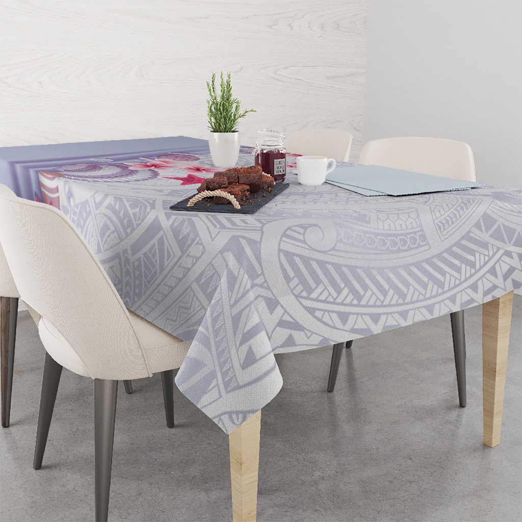 Purple Plumeria Sea Shell Tablecloth Starfish Polynesian Pattern LT01 - Polynesian Pride