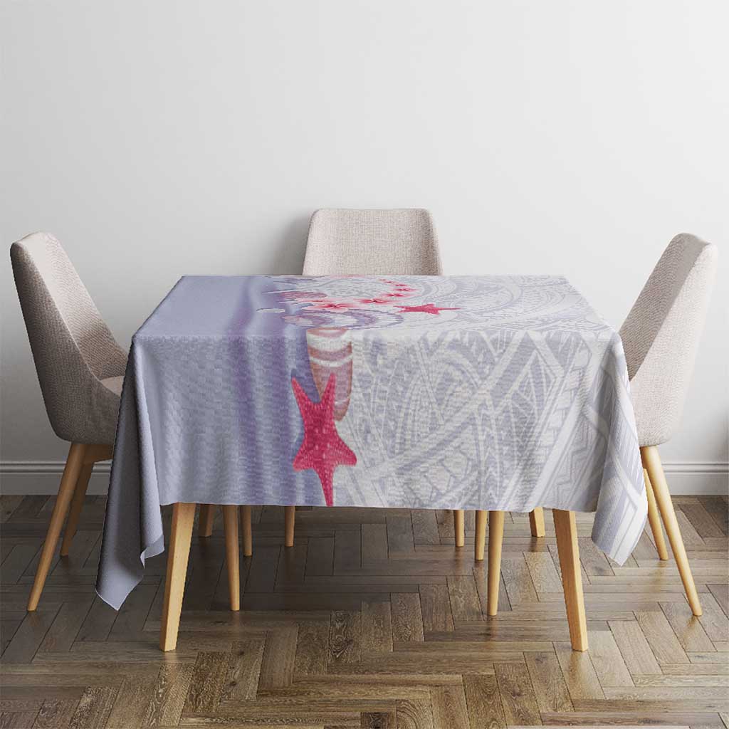 Purple Plumeria Sea Shell Tablecloth Starfish Polynesian Pattern LT01 - Polynesian Pride