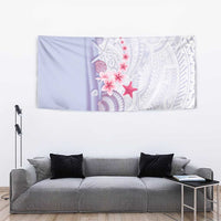 Purple Plumeria Sea Shell Tapestry Starfish Polynesian Pattern - Polynesian Pride