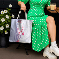 Purple Plumeria Sea Shell Tote Bag Starfish Polynesian Pattern - Polynesian Pride