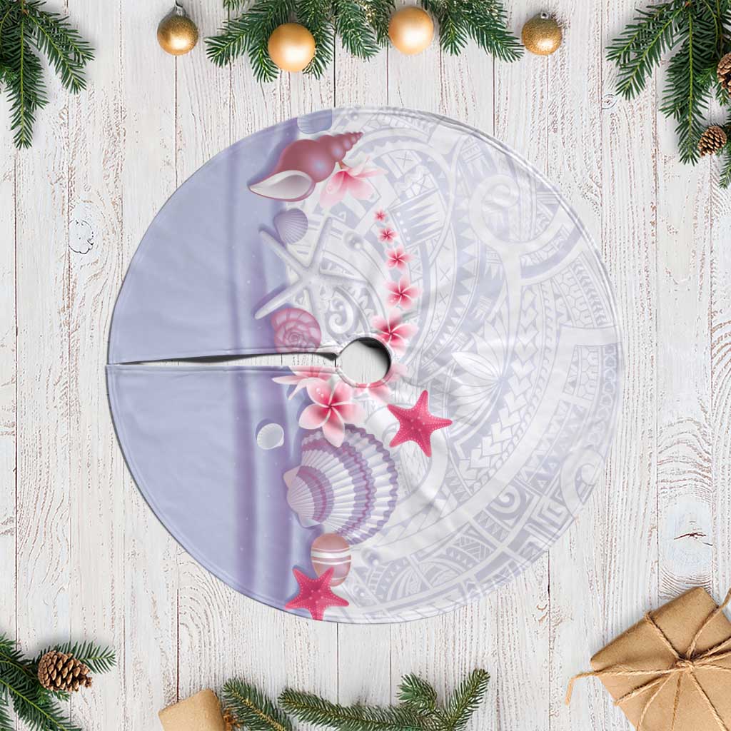 Purple Plumeria Sea Shell Tree Skirt Starfish Polynesian Pattern LT01 Casual Purple - Polynesian Pride