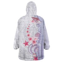 Purple Plumeria Sea Shell Wearable Blanket Hoodie Starfish Polynesian Pattern LT01 - Polynesian Pride