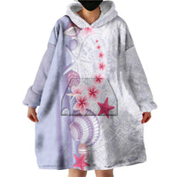 Purple Plumeria Sea Shell Wearable Blanket Hoodie Starfish Polynesian Pattern LT01 - Polynesian Pride