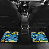 Plumeria Polynesian Pattern Car Mats Unique Fantasy Blue Yellow LT01 Set 2pcs - Back Blue - Polynesian Pride