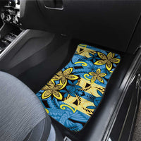 Plumeria Polynesian Pattern Car Mats Unique Fantasy Blue Yellow LT01 - Polynesian Pride