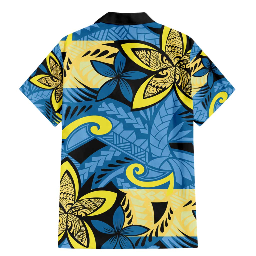 Plumeria Polynesian Pattern Family Matching Mermaid Dress and Hawaiian Shirt Unique Fantasy Blue Yellow