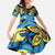 Plumeria Polynesian Pattern Family Matching Off The Shoulder Long Sleeve Dress and Hawaiian Shirt Unique Fantasy Blue Yellow