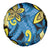 Plumeria Polynesian Pattern Spare Tire Cover Unique Fantasy Blue Yellow
