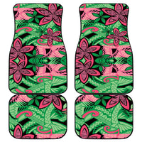 Plumeria Polynesian Pattern Car Mats Unique Fantasy Green Pink LT01 - Polynesian Pride