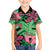 Plumeria Polynesian Pattern Family Matching Off Shoulder Short Dress and Hawaiian Shirt Unique Fantasy Green Pink