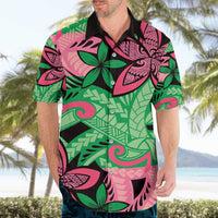 Plumeria Polynesian Pattern Hawaiian Shirt Unique Fantasy Green Pink LT01 - Polynesian Pride