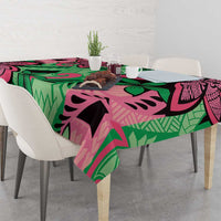 Plumeria Polynesian Pattern Tablecloth Unique Fantasy Green Pink LT01 - Polynesian Pride