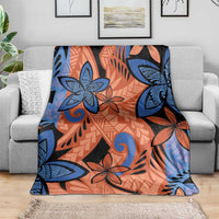 Plumeria Polynesian Pattern Blanket Unique Fantasy Orange Blue LT01 - Polynesian Pride