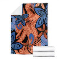 Plumeria Polynesian Pattern Blanket Unique Fantasy Orange Blue LT01 - Polynesian Pride