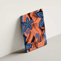 Plumeria Polynesian Pattern Canvas Wall Art Unique Fantasy Orange Blue LT01 - Polynesian Pride