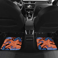 Plumeria Polynesian Pattern Car Mats Unique Fantasy Orange Blue LT01 Set 2pcs - Back Orange - Polynesian Pride