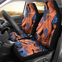 Plumeria Polynesian Pattern Car Seat Cover Unique Fantasy Orange Blue