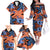 Plumeria Polynesian Pattern Family Matching Off The Shoulder Long Sleeve Dress and Hawaiian Shirt Unique Fantasy Orange Blue