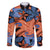 Plumeria Polynesian Pattern Family Matching Off Shoulder Short Dress and Hawaiian Shirt Unique Fantasy Orange Blue