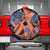 Plumeria Polynesian Pattern Spare Tire Cover Unique Fantasy Orange Blue