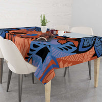 Plumeria Polynesian Pattern Tablecloth Unique Fantasy Orange Blue LT01 - Polynesian Pride