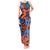 Plumeria Polynesian Pattern Tank Maxi Dress Unique Fantasy Orange Blue