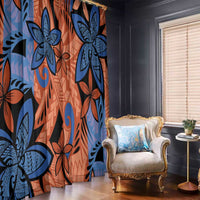 Plumeria Polynesian Pattern Window Curtain Unique Fantasy Orange Blue LT01 - Polynesian Pride