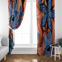 Plumeria Polynesian Pattern Window Curtain Unique Fantasy Orange Blue LT01 - Polynesian Pride
