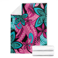 Plumeria Polynesian Pattern Blanket Unique Fantasy Pink Teal LT01 - Polynesian Pride