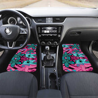 Plumeria Polynesian Pattern Car Mats Unique Fantasy Pink Teal LT01 Set 2pcs - Front Pink - Polynesian Pride