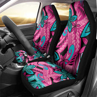 Plumeria Polynesian Pattern Car Seat Cover Unique Fantasy Pink Teal