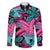 Plumeria Polynesian Pattern Family Matching Off Shoulder Maxi Dress and Hawaiian Shirt Unique Fantasy Pink Teal