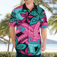 Plumeria Polynesian Pattern Hawaiian Shirt Unique Fantasy Pink Teal LT01 - Polynesian Pride