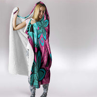 Plumeria Polynesian Pattern Hooded Blanket Unique Fantasy Pink Teal LT01 - Polynesian Pride