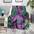Plumeria Polynesian Pattern Blanket Unique Fantasy Purple Green