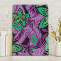 Plumeria Polynesian Pattern Canvas Wall Art Unique Fantasy Purple Green LT01 Without Frame Purple - Polynesian Pride