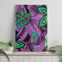 Plumeria Polynesian Pattern Canvas Wall Art Unique Fantasy Purple Green LT01 - Polynesian Pride